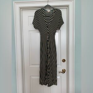 Shop Stevie retro stripe midi dress Small